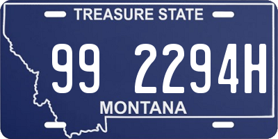 MT license plate 992294H