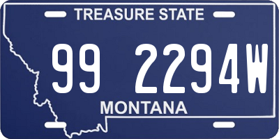 MT license plate 992294W