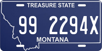 MT license plate 992294X