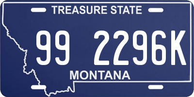 MT license plate 992296K