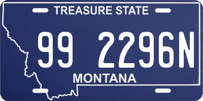 MT license plate 992296N