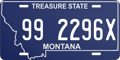 MT license plate 992296X