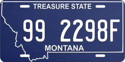 MT license plate 992298F