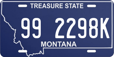 MT license plate 992298K