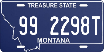 MT license plate 992298T