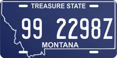 MT license plate 992298Z