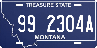 MT license plate 992304A