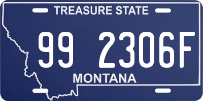 MT license plate 992306F