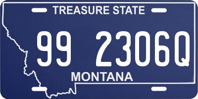 MT license plate 992306Q