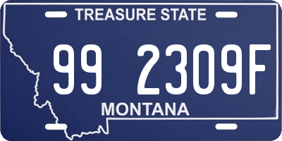 MT license plate 992309F