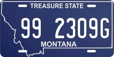 MT license plate 992309G