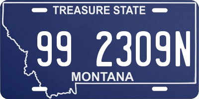 MT license plate 992309N