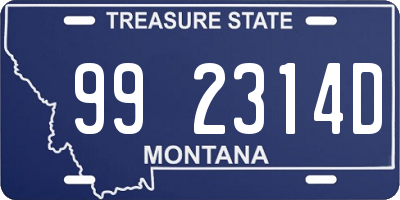 MT license plate 992314D