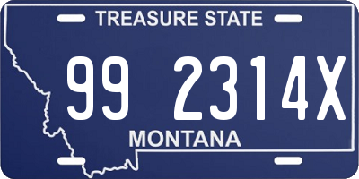 MT license plate 992314X