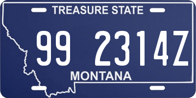 MT license plate 992314Z