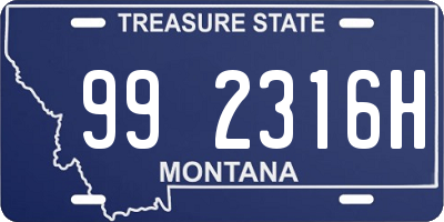 MT license plate 992316H