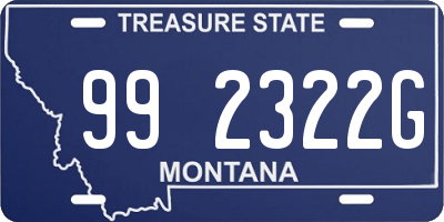 MT license plate 992322G