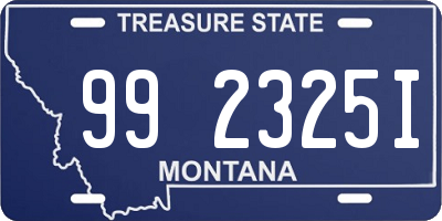 MT license plate 992325I