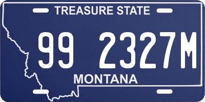 MT license plate 992327M