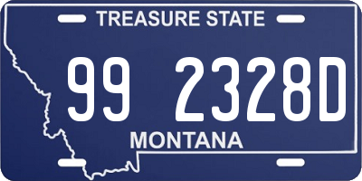 MT license plate 992328D