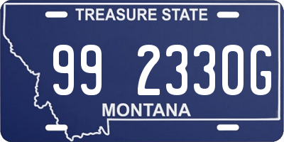 MT license plate 992330G