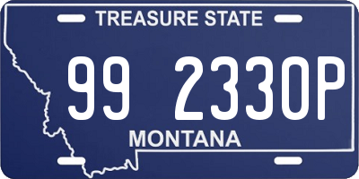 MT license plate 992330P