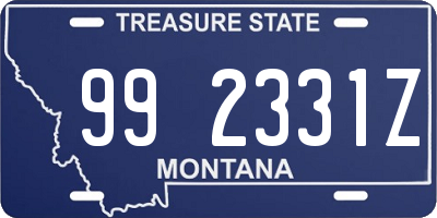 MT license plate 992331Z