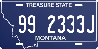 MT license plate 992333J