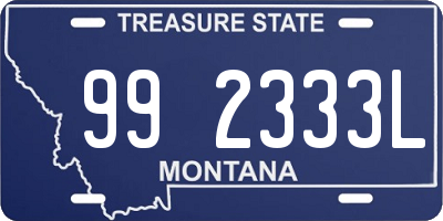 MT license plate 992333L