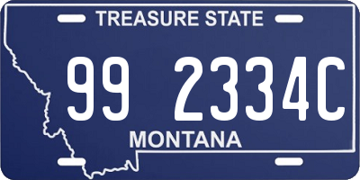 MT license plate 992334C