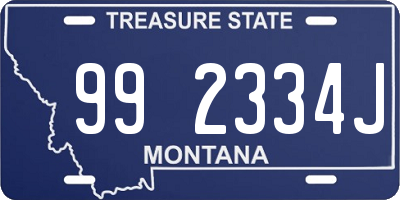 MT license plate 992334J