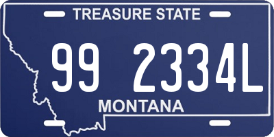 MT license plate 992334L