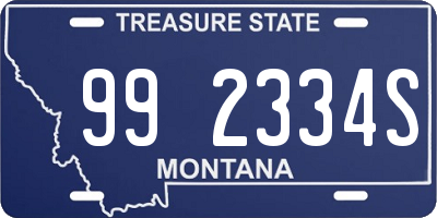 MT license plate 992334S