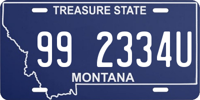 MT license plate 992334U