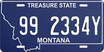 MT license plate 992334Y