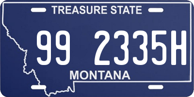 MT license plate 992335H