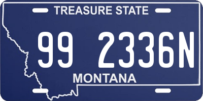 MT license plate 992336N