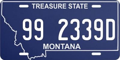 MT license plate 992339D