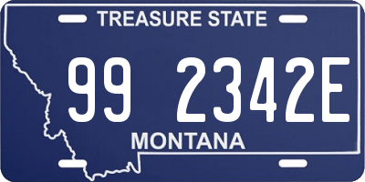 MT license plate 992342E