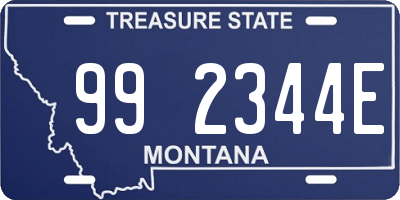 MT license plate 992344E