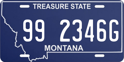 MT license plate 992346G