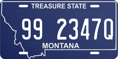 MT license plate 992347Q