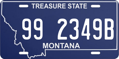 MT license plate 992349B