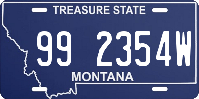 MT license plate 992354W