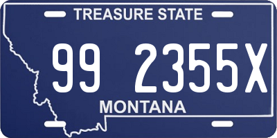 MT license plate 992355X