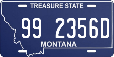 MT license plate 992356D