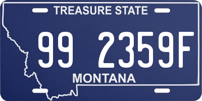 MT license plate 992359F