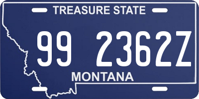 MT license plate 992362Z