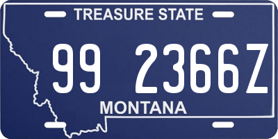 MT license plate 992366Z