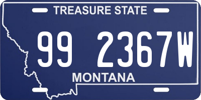 MT license plate 992367W